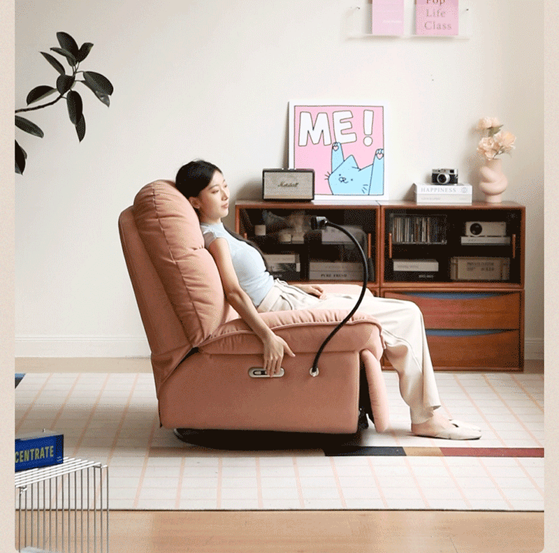 more product details and feature of Cream Cat Scratch Resistant Fabric Electric Recliner 1 Seater Sofa With Phone Holder NESTA