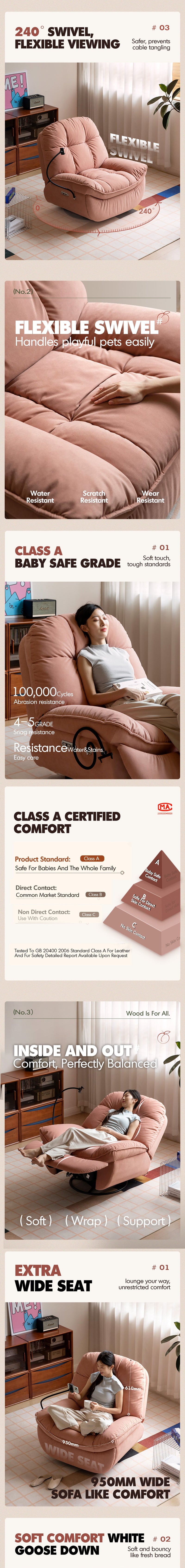 more product details and feature of Cream Cat Scratch Resistant Fabric Electric Recliner 1 Seater Sofa With Phone Holder NESTA