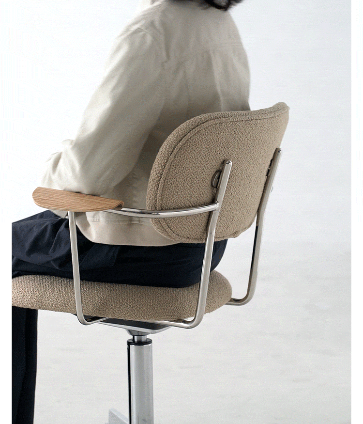 more product details and feature of Minimalist Boucle Fabric Study Chair AODO