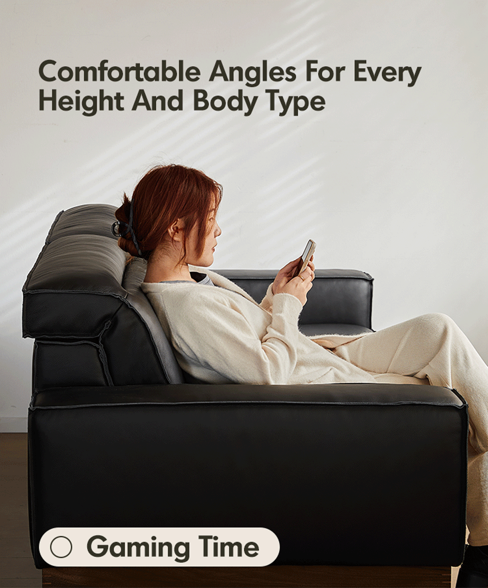 Japandi Genuine Leather 1 Seater Sofa RIVER