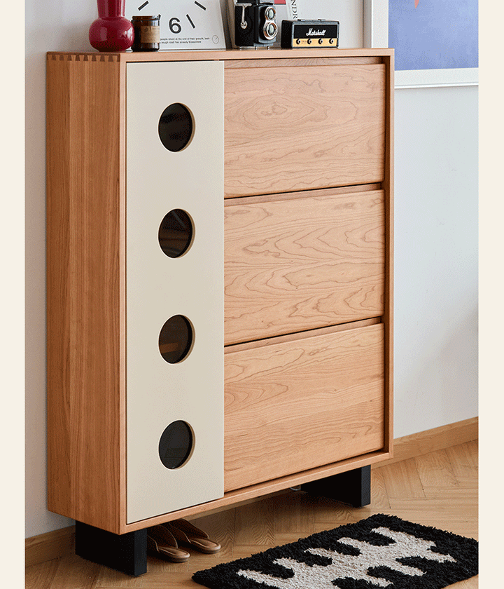 Scandinavian Cherry Wood Shoe Cabinet TIMELESS