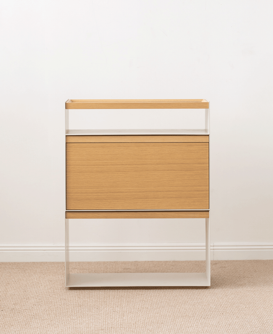 Minimalist ash wood veneer modular cabinet aesop color swatches.