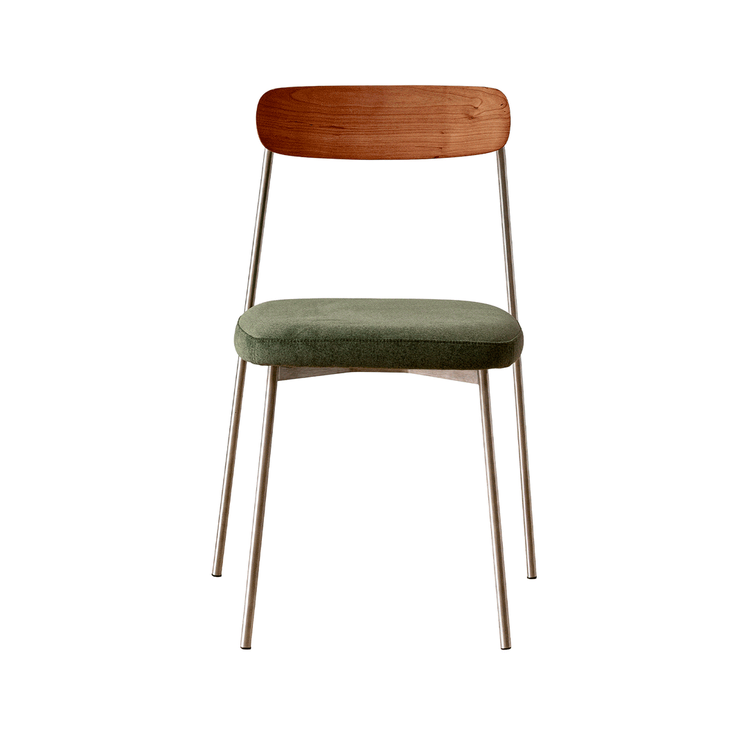 Bauhaus cherry wood dining chair wiener in real life style.