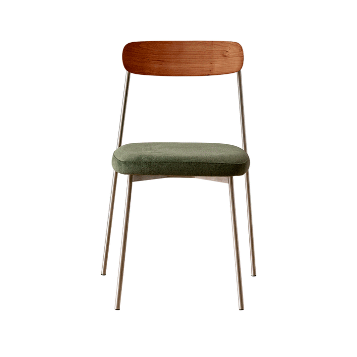 Bauhaus cherry wood dining chair wiener in real life style.