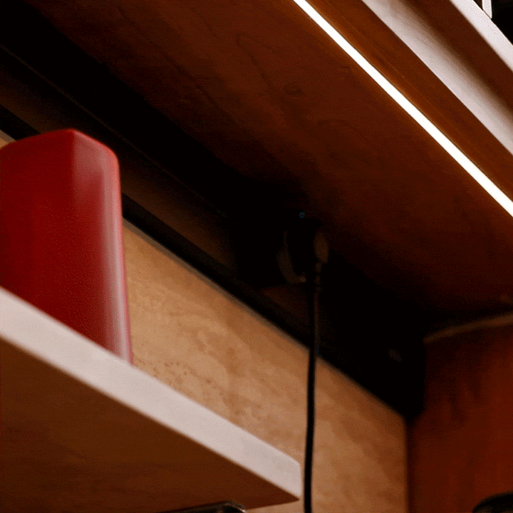 Scandinavian Cherry Wood Sintered Stone Storage Side Cabinet TIMELESS