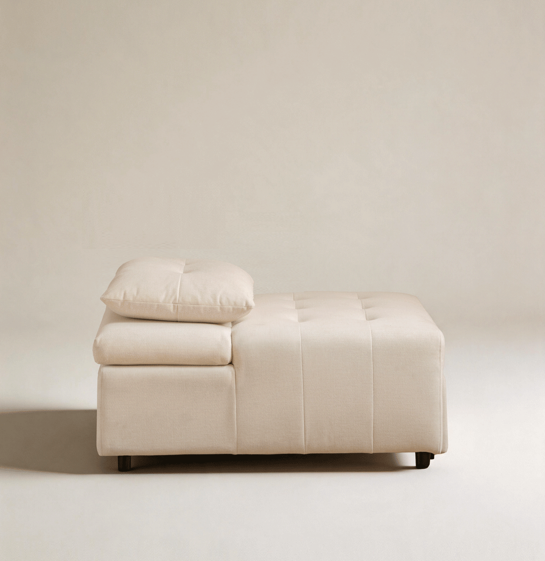 Modern cat scratch resistant fabric 1 seater sofa bed macaron in real life style.
