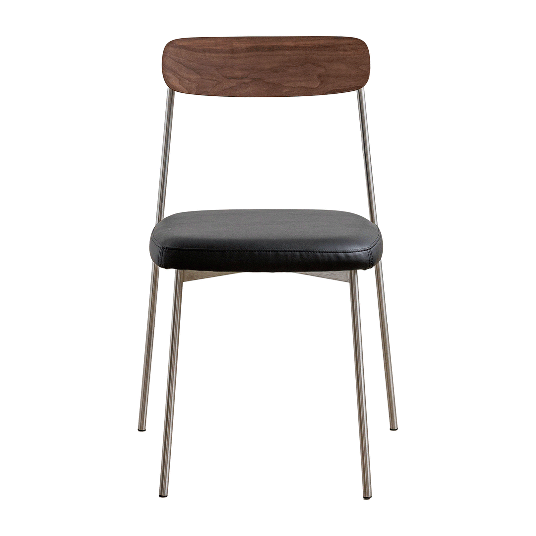 Bauhaus walnut wood dining chair wiener material variants.