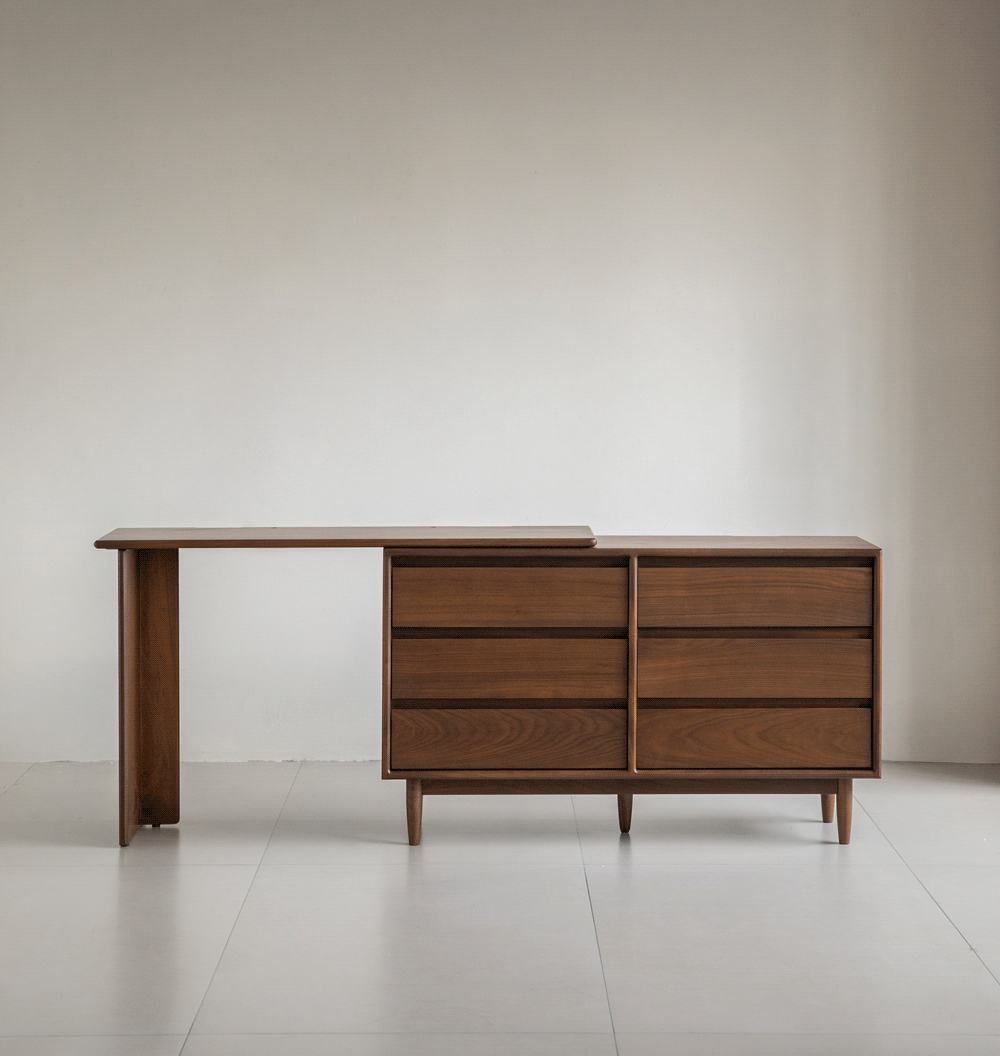 Vintage Walnut Wood Dressing Table VISTA