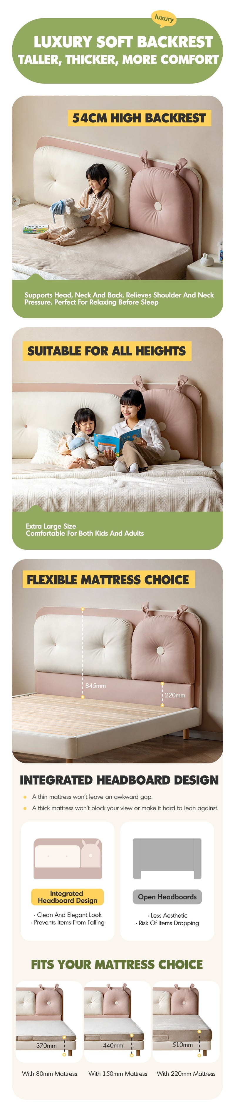 more product details and feature of Modern Microfiber Leather Kids Bed ELORA