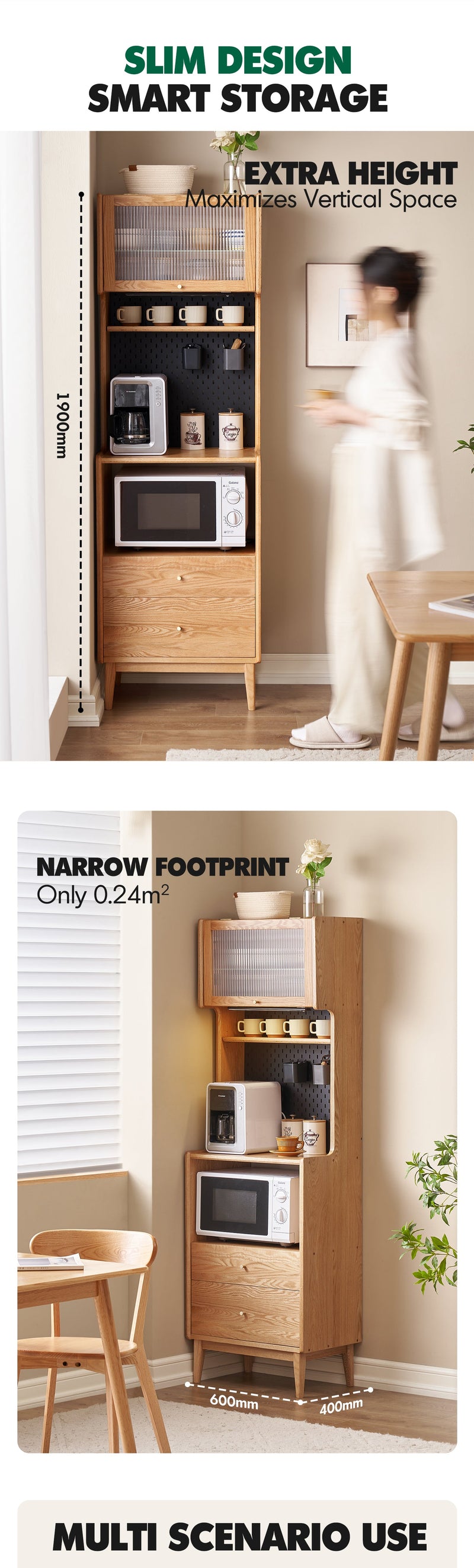 more product details and feature of Scandinavian Oak Wood Kitchen Cabinet HEMU