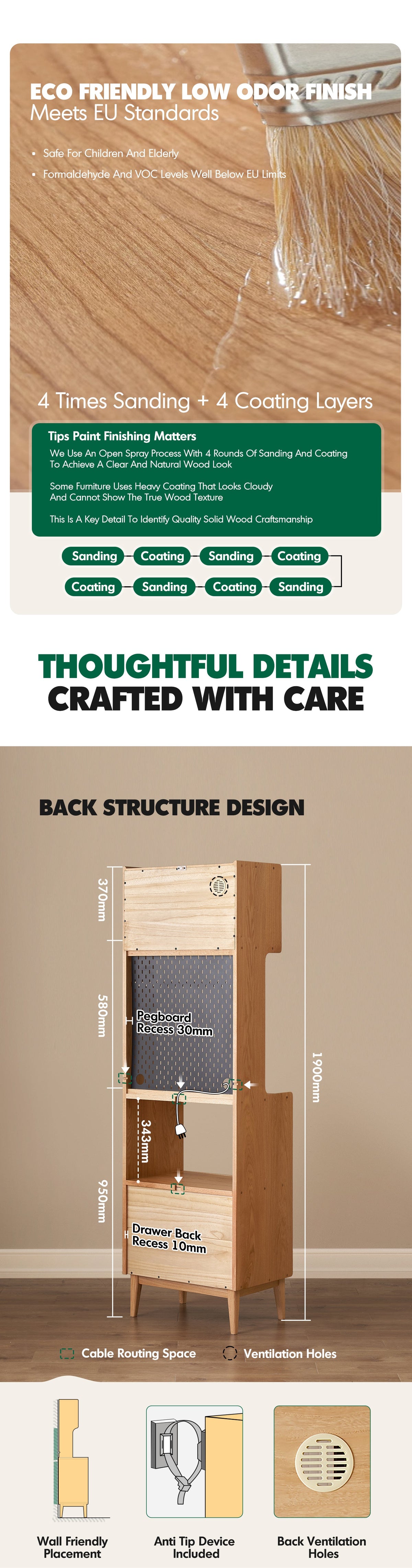 more product details and feature of Scandinavian Oak Wood Kitchen Cabinet HEMU