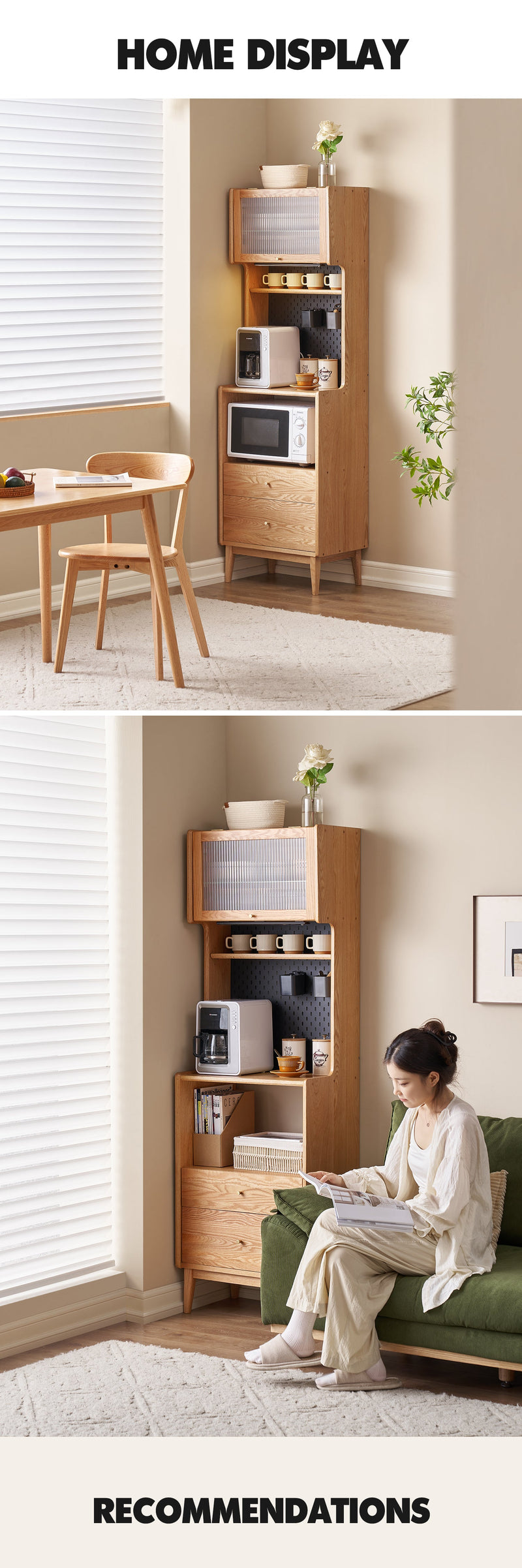 more product details and feature of Scandinavian Oak Wood Kitchen Cabinet HEMU