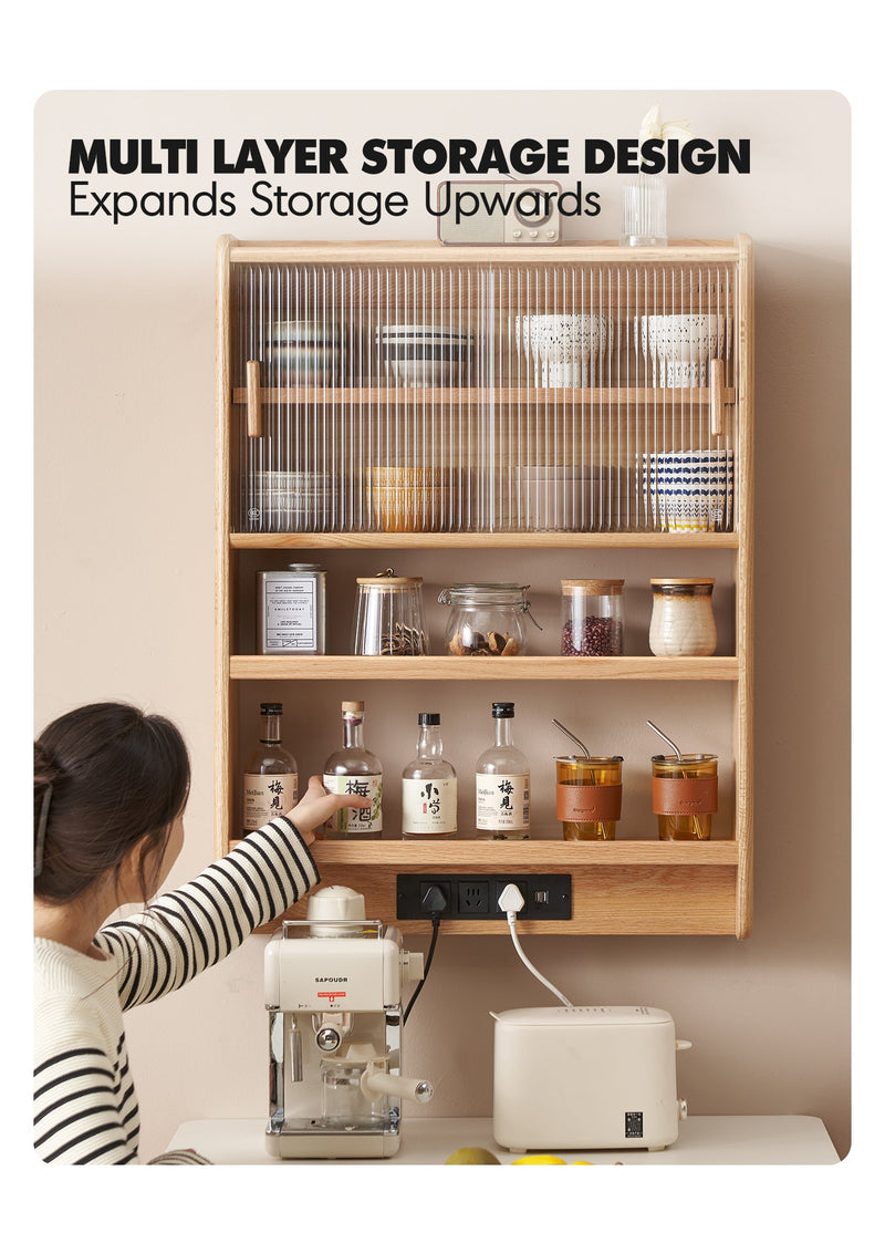 more product details and feature of Scandinavian Oak Wood Wall Hanging Cabinet HEMU