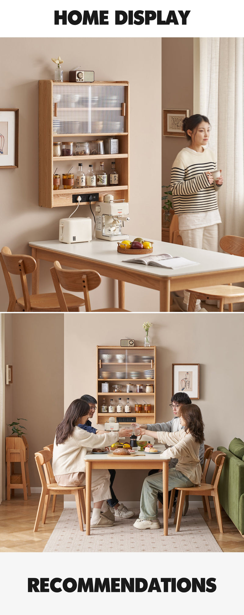 more product details and feature of Scandinavian Oak Wood Wall Hanging Cabinet HEMU