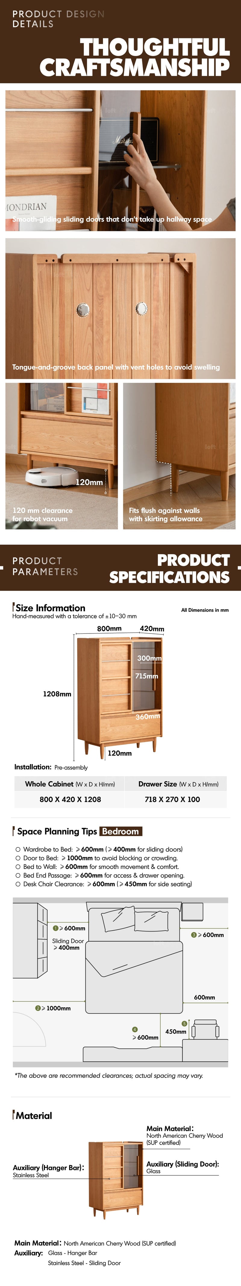 Scandinavian Cherry Wood Side Cabinet VISTA More Details and Instruction_7