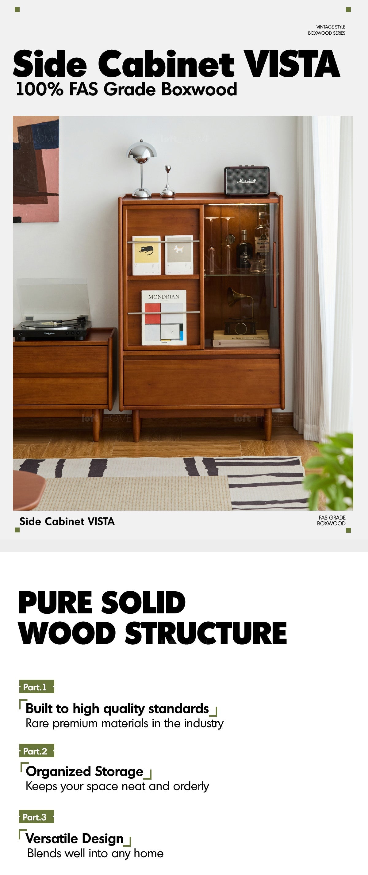 Bauhaus Boxwood Side Cabinet VISTA More Details and Instruction