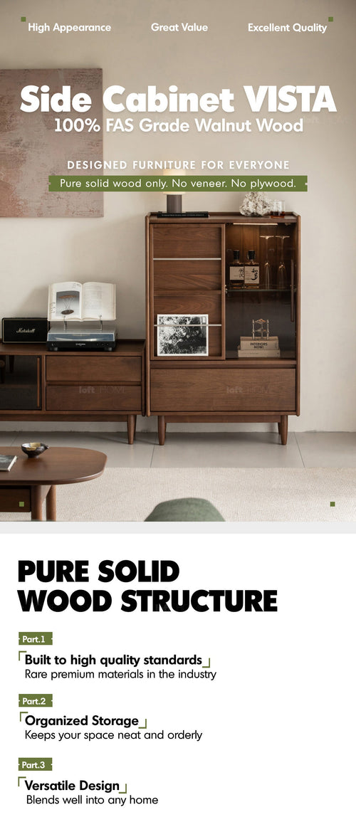 Vintage Walnut Wood Side Cabinet VISTA Good to Know Preview-1