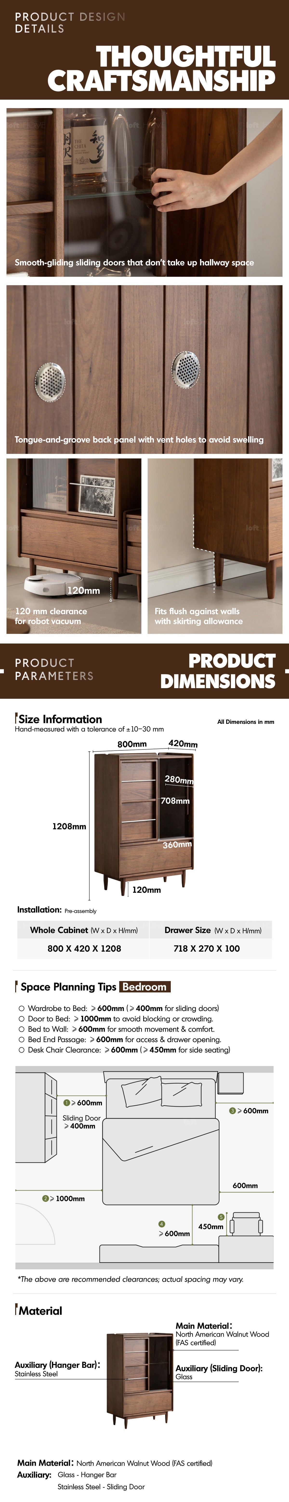 Vintage Walnut Wood Side Cabinet VISTA More Details and Instruction_6