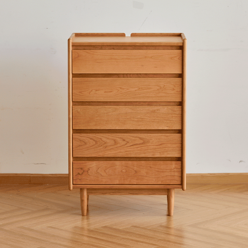 Scandinavian Cherry Wood Chest Of 5 Drawers VISTA More Details and Instruction_2