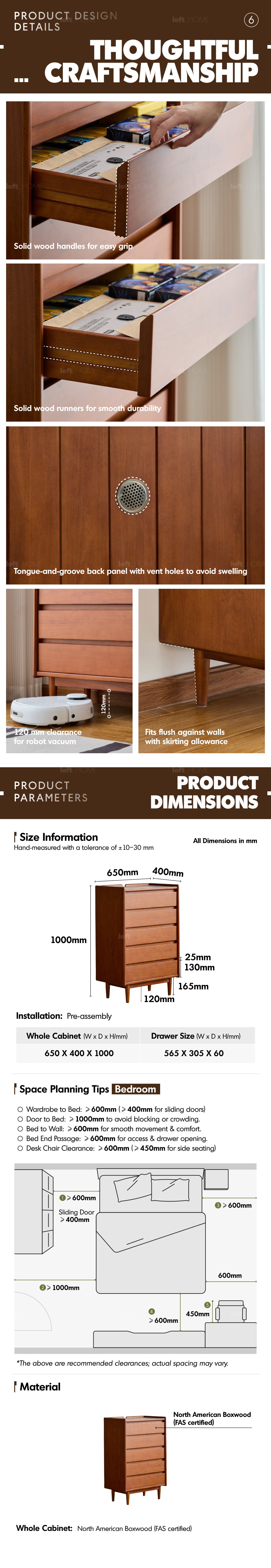 Bauhaus Boxwood Chest Of 5 Drawers VISTA More Details and Instruction_6