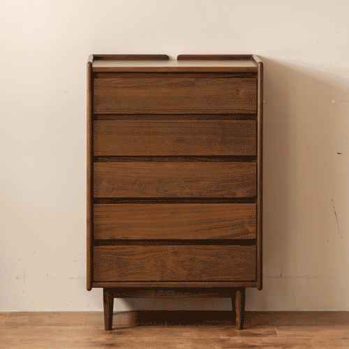Vintage Walnut Wood Chest Of 5 Drawers VISTA Good to Know Preview-2