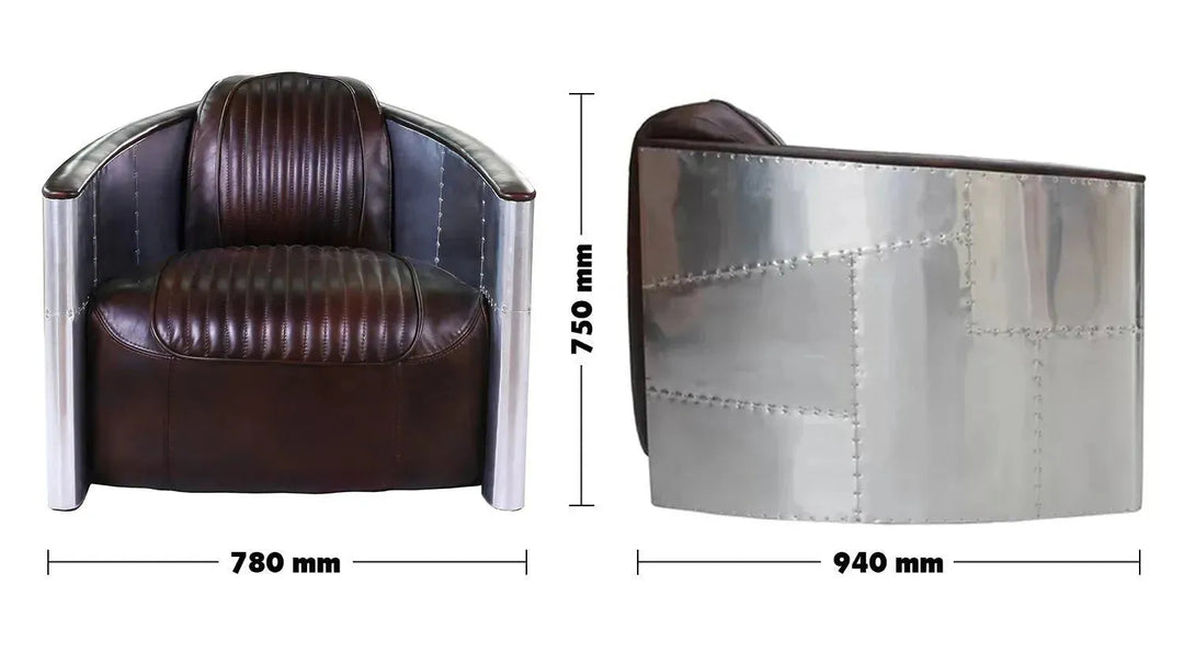 Industrial Aluminium 1 Seater Sofa AIRCRAFT