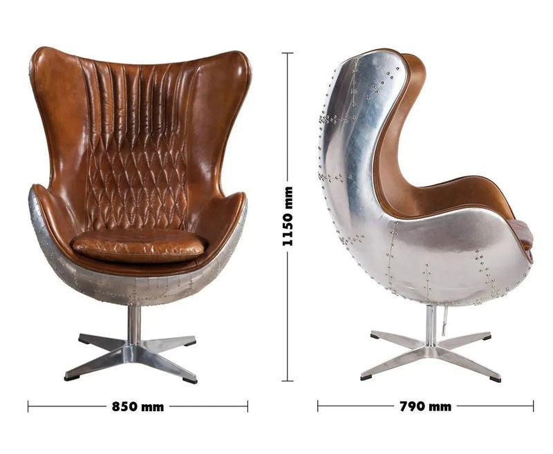 Industrial aluminium 1 seater sofa egg size charts.