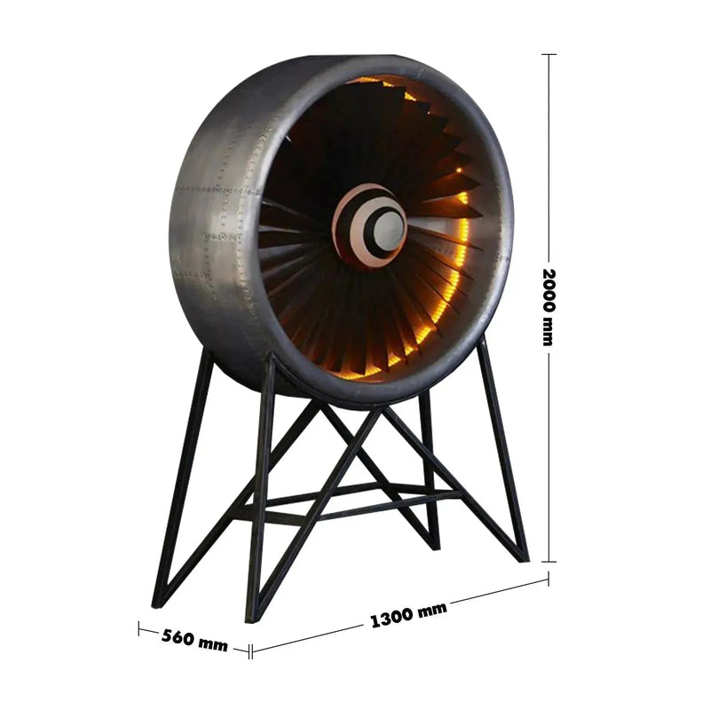 Industrial Aluminium Electric Engine Decor Size Chart