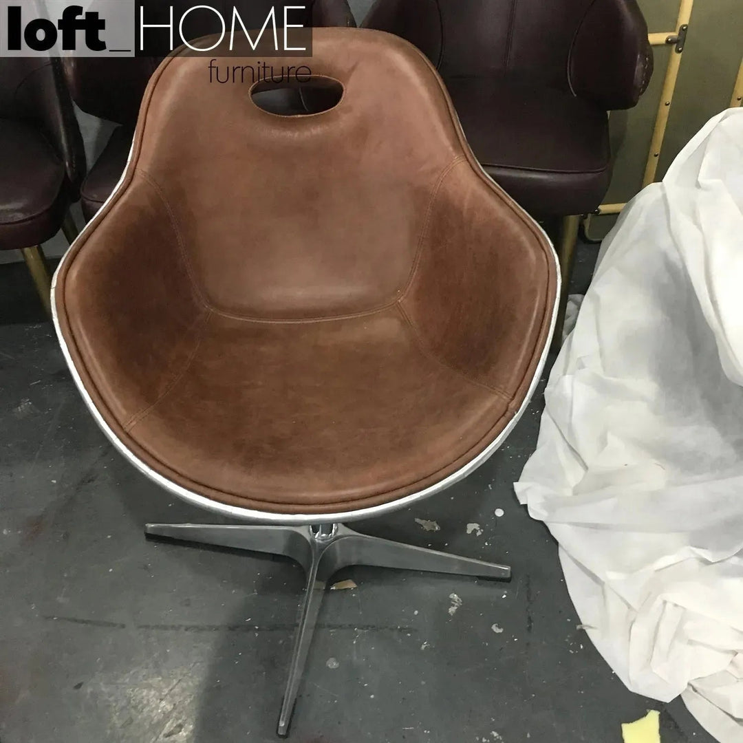Industrial aluminium genuine leather 1 seater sofa aircraft x in real life style.