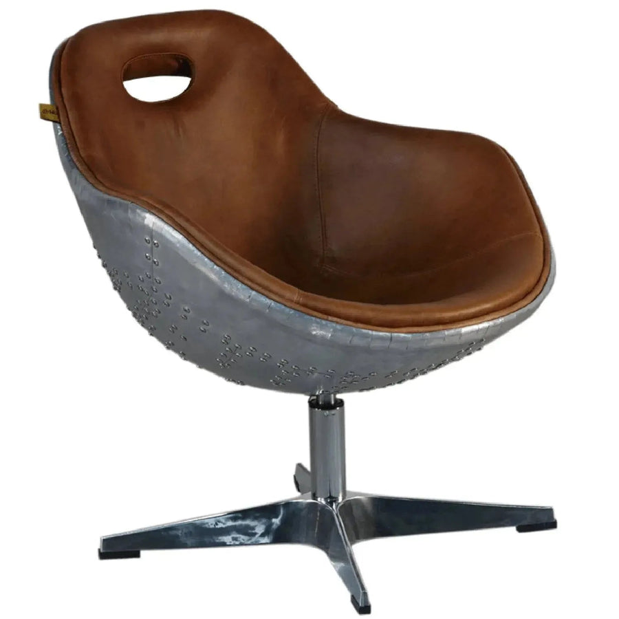 Industrial Aluminium Genuine Leather 1 Seater Sofa AIRCRAFT X