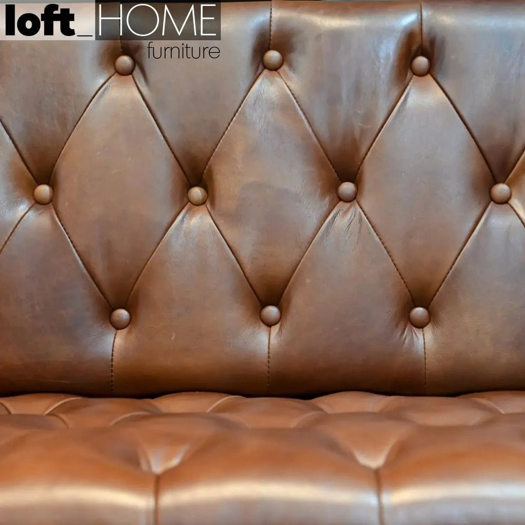 Industrial Aluminium Genuine Leather 2 Seater Sofa ENGINE