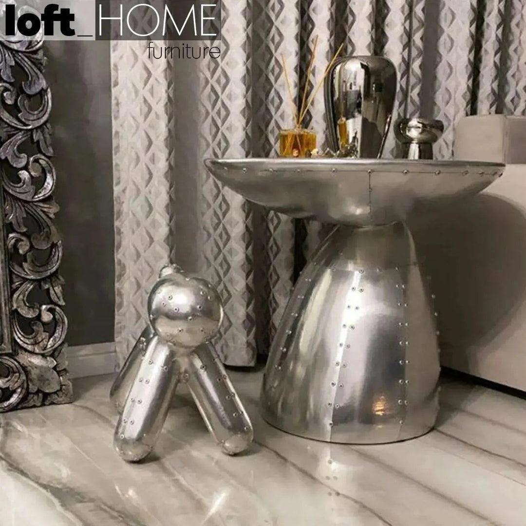 Industrial Aluminium Side Table ENGINE