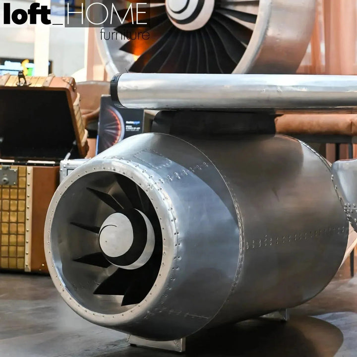 Industrial aluminium study table aircraft engine environmental situation.
