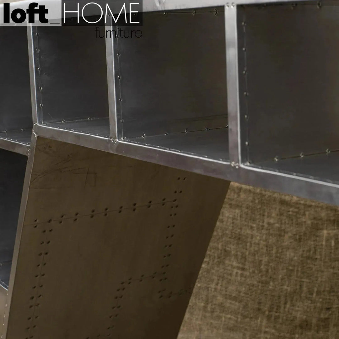 Industrial aluminium study table aircraft in panoramic view.