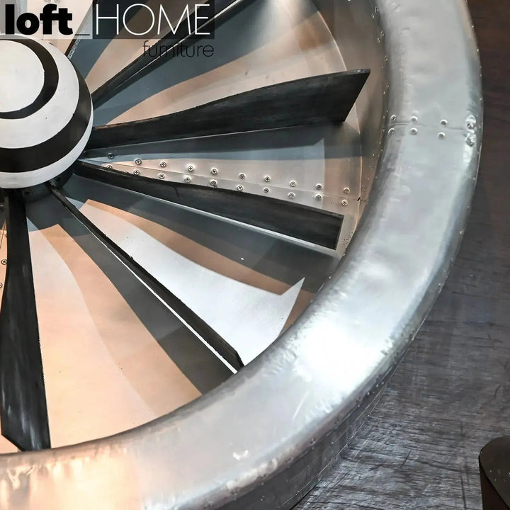 Industrial aluminium tempered glass coffee table engine layered structure.