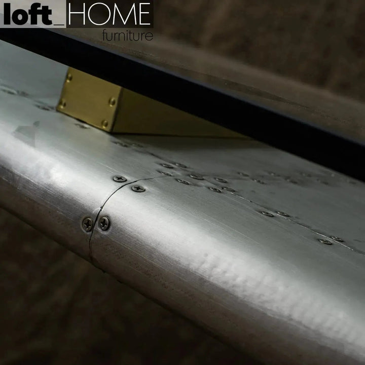 Industrial Aluminium Tempered Glass Study Table SKYWAY