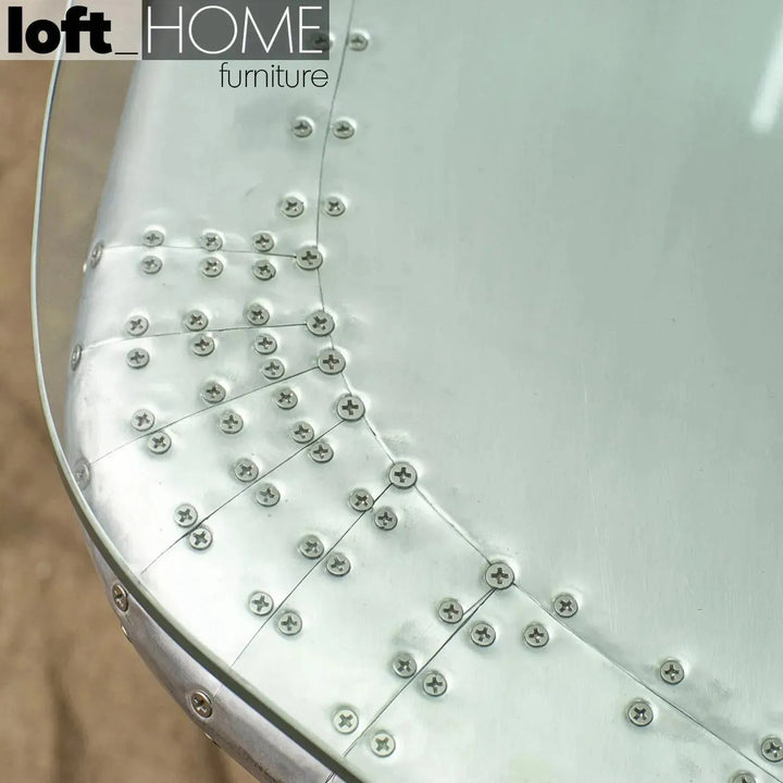 Industrial aluminium tempered glass study table skyway in close up details.