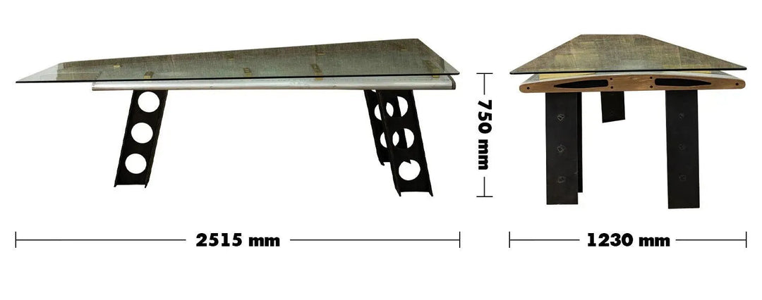 Industrial Aluminium Tempered Glass Study Table SKYWAY