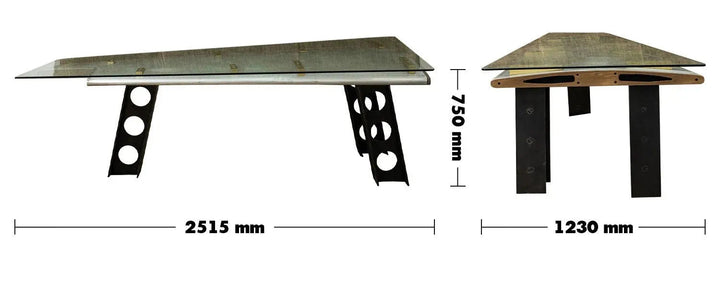Industrial Aluminium Tempered Glass Study Table SKYWAY