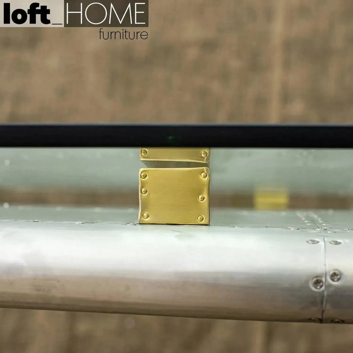 Industrial Aluminium Tempered Glass Study Table SKYWAY