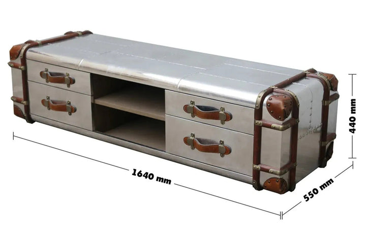 Industrial Aluminium TV Console RICHARDS TRUNK