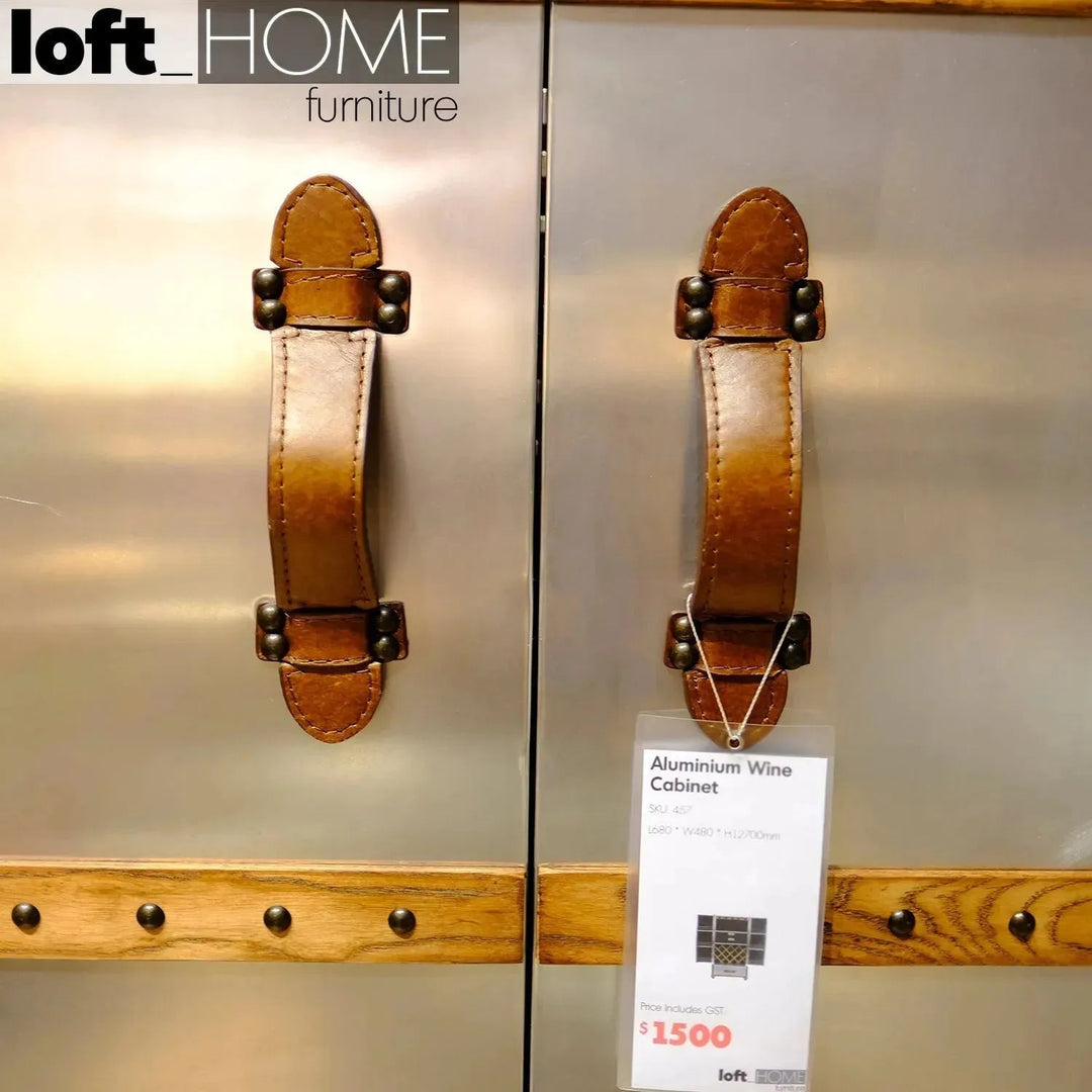 Industrial aluminium wine cabinet aircraft in details.
