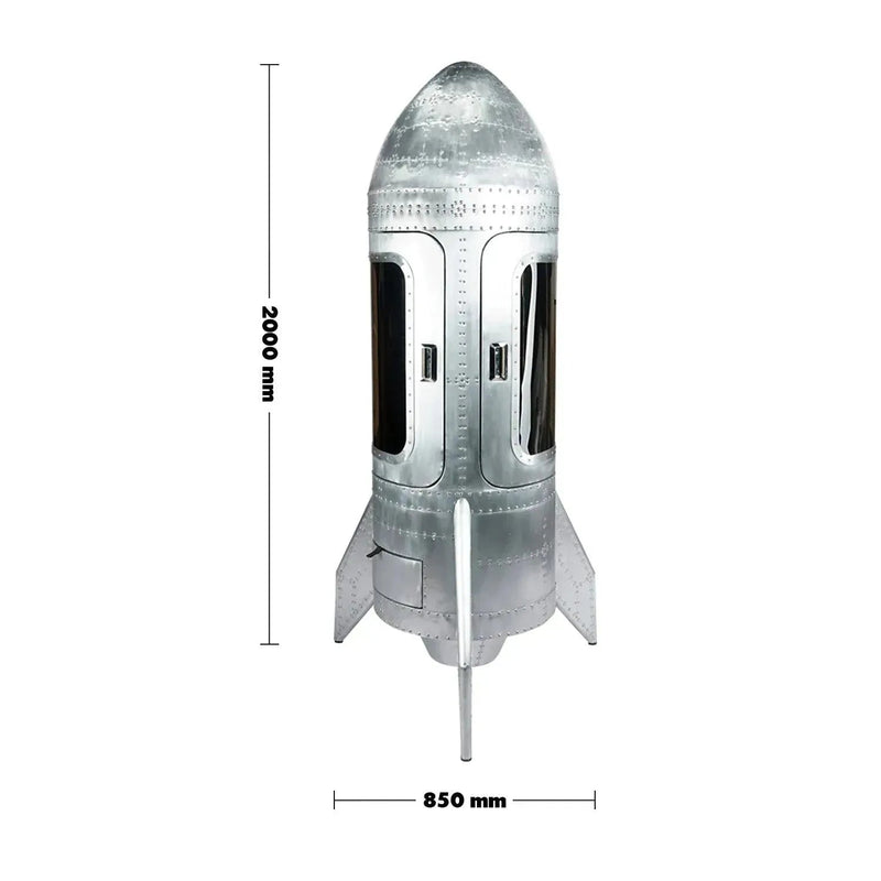 Industrial aluminium wine cabinet shuttle size charts.