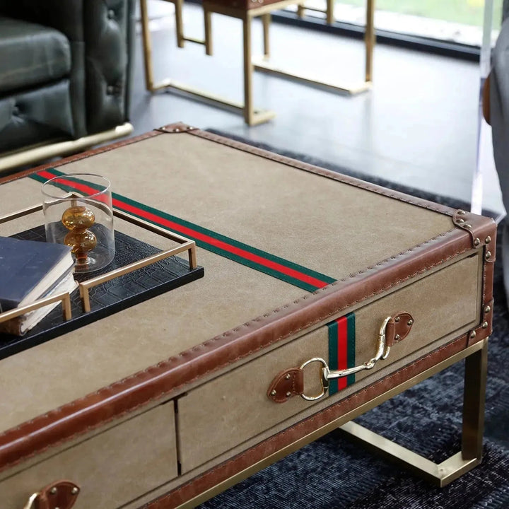 Vintage canvas coffee table guccio conceptual design.