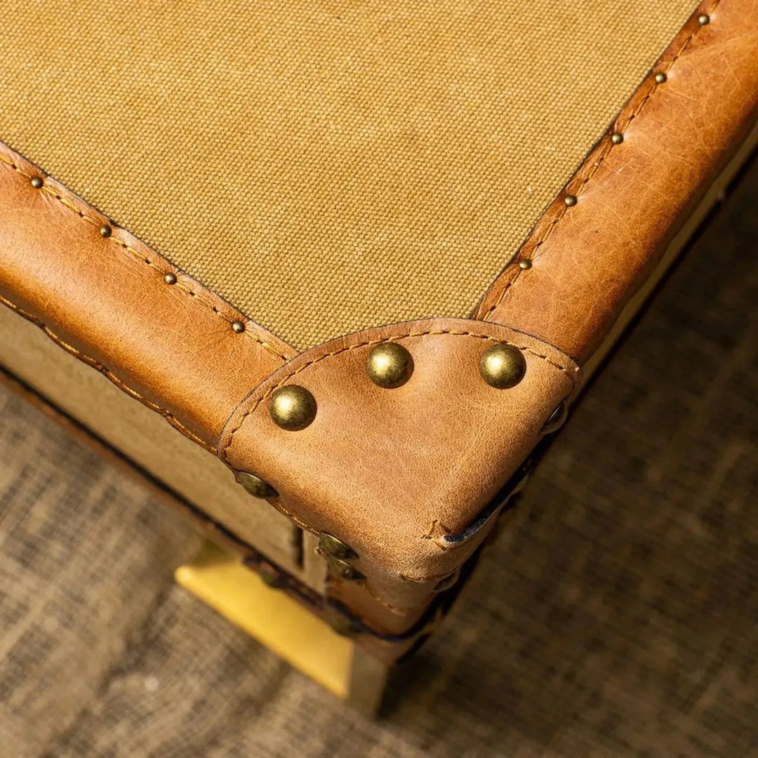 Vintage canvas coffee table guccio in still life.