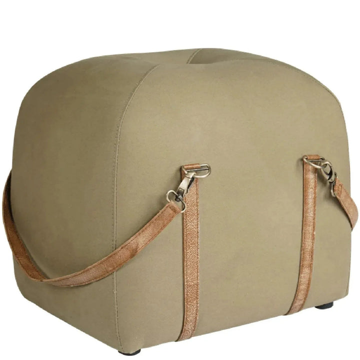 Vintage Canvas Ottoman Stool TRAVEL
