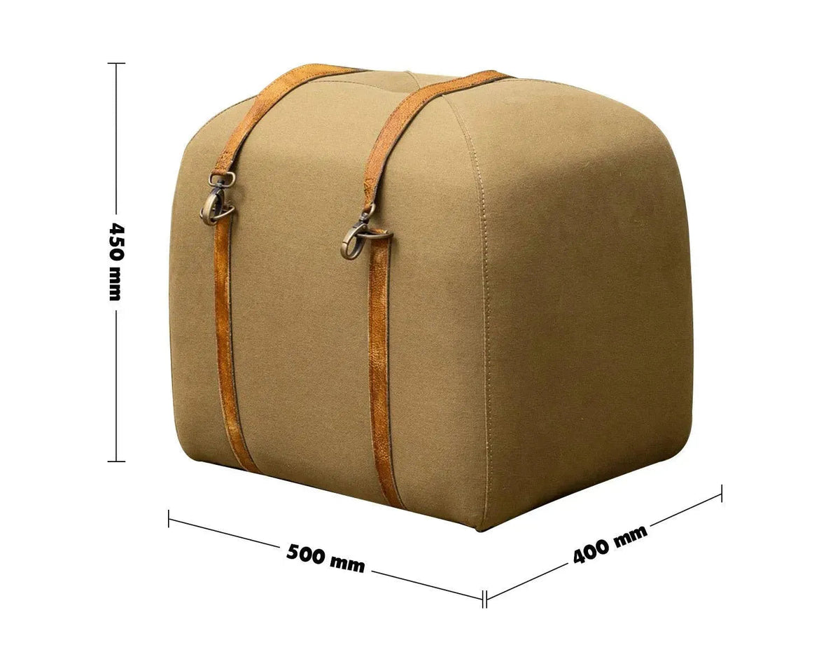 Vintage canvas ottoman stool travel size charts.