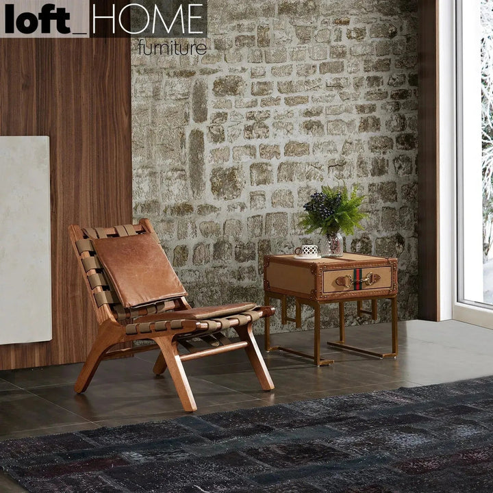 Vintage canvas side table guccio conceptual design.