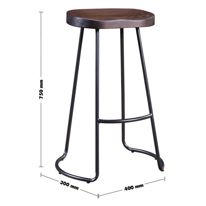 Industrial Elm Wood Bar Stool SANCTUM COUNTRY