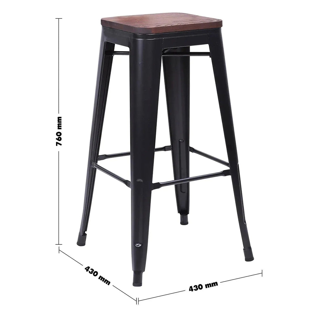 Industrial Elm Wood Bar Stool SANCTUM X